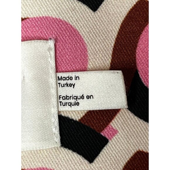 Exquise Retro Pattern Button-Up Collared Shirt Pink Black Geometric Design XL - Picture 5 of 11